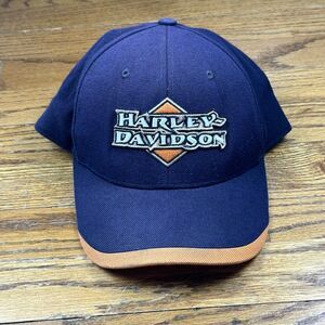 Harley Davidson Fitted Baseball Hat Cap Adult Large Wool Blue‎ READ